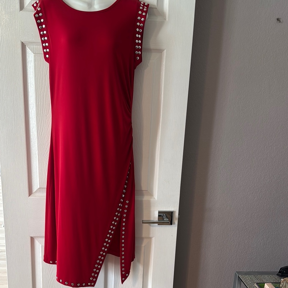 MICHAEL Michael Kors Red Sheath Dress w/Slit for Christmas or Valentines